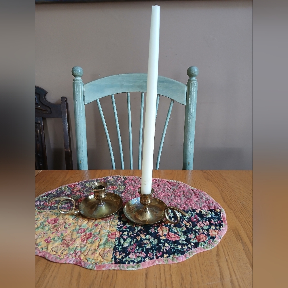2 Vintage Brass Candle Holders